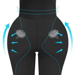 Black high-waisted butt lifter shapewear shorts designed for body shaping and curves.