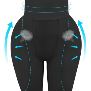 Black high waist shapewear panties with butt lifter design, waist trainer for women shape.