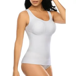 Women seamless shapewear tank top white tummy control slimming vest for daily wear