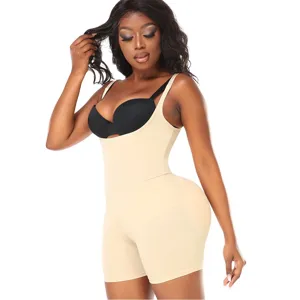 Guaina contenitiva corpo intero donna pancia piatta senza cuciture beige body modellante
