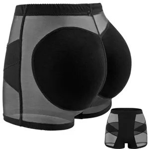 Women padded shapewear shorts anti curling butt lifter control underwear main view display
