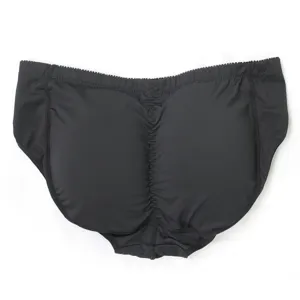 Men black padded butt lifter shapewear breathable underwear detail view close up shot