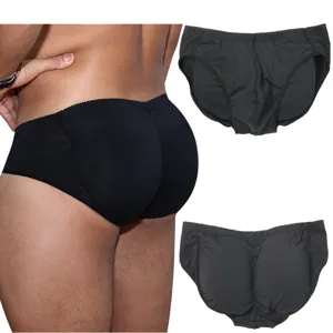 Men Low Waist Butt Lifter Padded Underwear Sexy Briefs Body Shaper Polyester Hip Enhancer Large Size Panties
