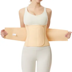 Beige verstellbare Taillenmieder Gürtel für Fitness und Bauchweg mit elastischem Design.