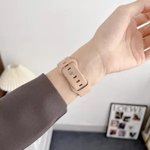 Silicone watch strap replacement, soft rubber wristband compatible with smartwatches.