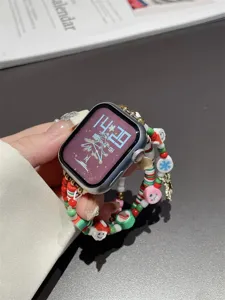 Bracelet perles Noel pour Apple Watch argile douce bracelet de remplacement detail de fete