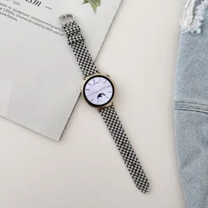 Houndstooth smartwatch strap canvas fabric replacement band compatible with smart watch