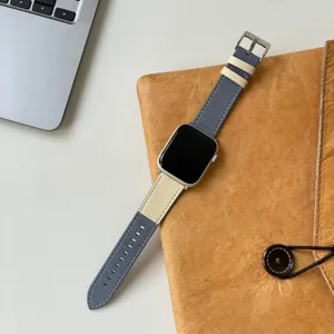 Farbblock Leder Apple Watch Armband, weiches Lammleder Ersatzarmband für iWatch Serie.