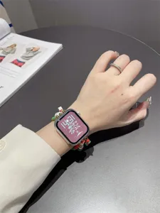 Bracelet de montre perles Noel remplacement sangle argile douce compatible montre connectee
