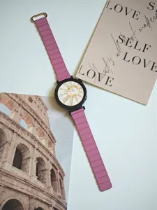 Cinturino in silicone magnetico rosa compatibile con Huawei GT4 Watch 3 elegante slim 20mm