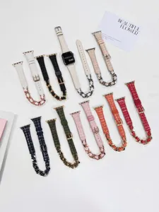 Klassisches Tweed Metallkette Apple Watch Armband Luxus Designer Stil mit vielen Farben