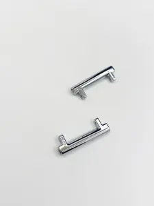 Metal watch strap connector detail view, silver tone hardware adapter for various watch bands.