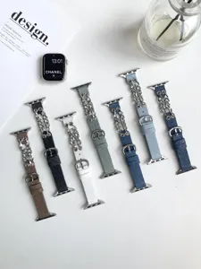 Retro Kette Spleiß Denim Apple Watch Armband Ersatz, hochwertige Mode Design für iWatch.