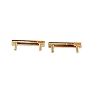Gold watch strap connector adapter metal watch band link replacement accessory parts set.