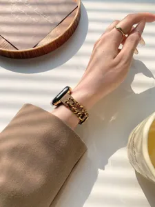 Vintage Kettenarmband Ersatz für Apple Watch, elegantes Metall und Stoff Design Detail.