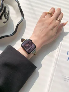 Retro Kette Spleiß Denim Uhrenarmband kompatibel mit Apple Watch Luxus Ersatz Zubehör