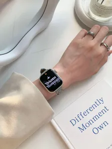 Retro Kette Spliced Denim Uhrenarmband Ersatzarmband Kompatibel mit Apple Watch Serie SE