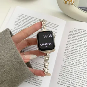 Metall Stern Strass Uhrenarmband kompatibel mit Apple Watch luxus Design eleganter Schmuck