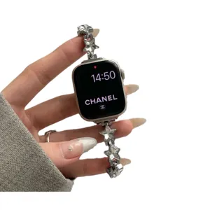 Luxus Strass Stern Metall Uhrenarmband kompatibel mit Smartwatches, glitzernde Kristallglieder.