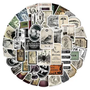 50 Stk. Vintage Zaubertrank Flaschen Aufkleber Set, wasserdichte DIY Deko Laptop Sticker.