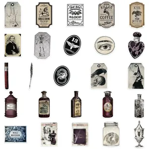 Vintage gothische Zaubertrank Flaschen Aufkleber wasserdichte Vinyl Sticker Set fuer DIY Koffer