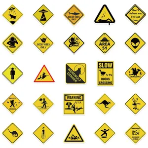 Set de 50 pegatinas de señales de advertencia divertidas impermeables para coche