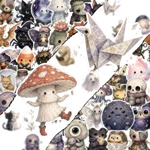 50 Stk. Halloween dunkle süße Monster Aufkleber Set für Tagebuch Handyhülle Deko