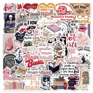 Cartoon Reading Stickers Waterproof Vinyl Decals Aesthetic Bookish Decor For Water Bottle Laptop Scrapbook