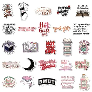 Bookish sticker pack vinyl waterproof reading stickers for laptop water bottle diary decoration