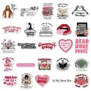 Waterproof reading stickers aesthetic bookish sticker pack for laptop water bottle journaling