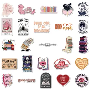 Waterproof reading stickers aesthetic book lover decals vinyl laptop water bottle decor