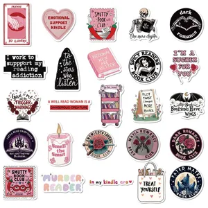 Aesthetic reading stickers for laptop journal water bottle waterproof vinyl sticker pack