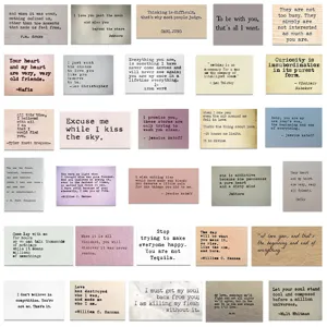 50pcs autocollants de citations littéraires anglaises vintage étanches DIY pour ordinateur.