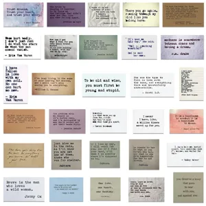 Stickers citations anglaises vintage esthétiques ordinateur valise étanche DIY 50pcs