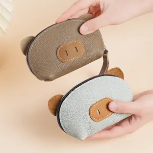 Cute Pig Design Genuine Leather Coin Purse Women Mini Handbag Wallet Cartoon Storage Bag Key Pouch Card Holder