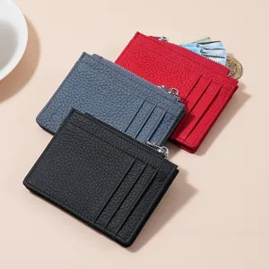 Echtes Leder Kartenhalter Dünne Kreditkartenetui Rindsleder Mehrere Kartenfach Brieftasche Business Tasche