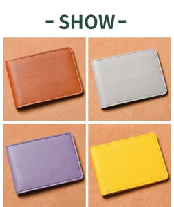 Custodia in pelle colorata per patente e carte, organizer per documenti fatto a mano minimalista.