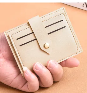 Minimalist PU leather card holder, ultra-thin multi-slot slim wallet for women and men.