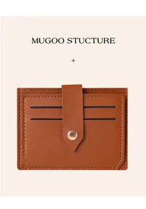 Slim leather card holder detail view showing compact multi-slot credit card wallet design.