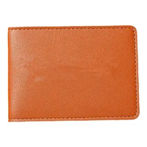 Custodia protettiva per patente di guida in pelle tesa arancione portafoglio borsa.