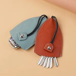 Custodia per chiavi in vera pelle estraibile organizer portachiavi auto portatile