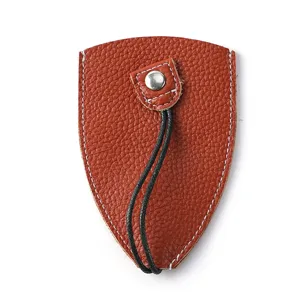 Portachiavi in vera pelle, custodia compatta marrone in pelle bovina per chiavi auto.