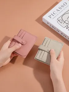 Genuine Leather Card Holder Women Ultra Thin Multi Card Slot Simple Credit Card Case Mini Wallet Compact ID Card Holder