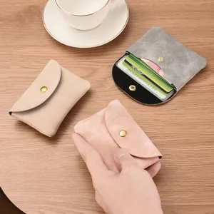 PU Leather Coin Purse Mini Wallet Card Holder For Women Men Small Change Purse With Metal Clasp Pocket Pouch