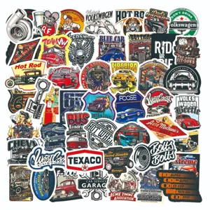 50 Pcs Adesivi Graffiti Auto Classica Retro Impermeabili in Vinile per Laptop Borraccia