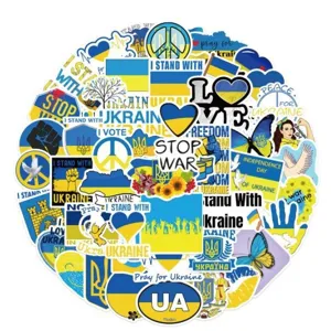 Autocollants en Vinyle Imperméables Thème Ukraine Pack de Stickers Graffiti pour Bagages Ordinateur Portable Skateboard Bouteille d'Eau