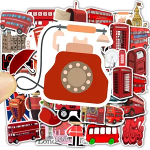 50 Stk. London Stil Graffiti Aufkleber Wasserdichte Vinyl Sticker fur Koffer und Reise