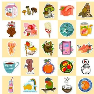 Pegatinas de Graffiti Impermeables Cartoon Animal Planta Vinilo Calcomanía Paquete Para Laptop Guitarra Equipaje Teléfono