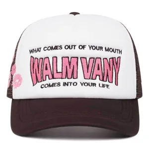 Cappellino da Baseball Unisex Casual Esterno Cappello Trucker in Rete Traspirante Con Stampa Labbra e Ricamo Lettere Taglia Regolabile