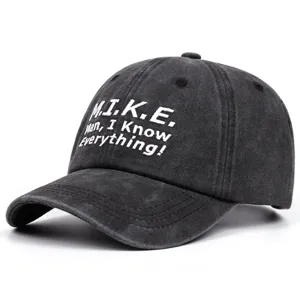 Retro washed cotton dad hat with stylish front embroidery, casual unstructured baseball cap.